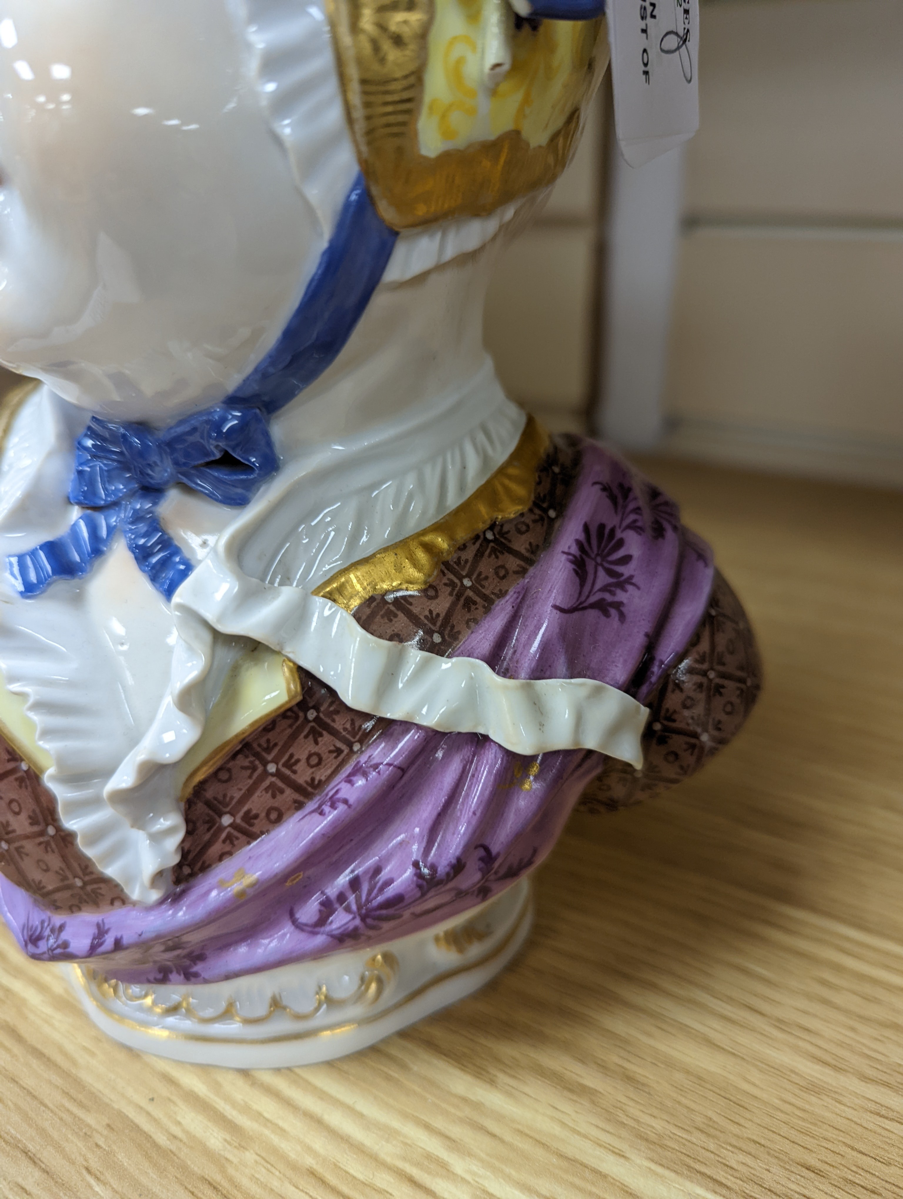 A Meissen porcelain bust of a Bourbon princess, late 19th century, 25cm